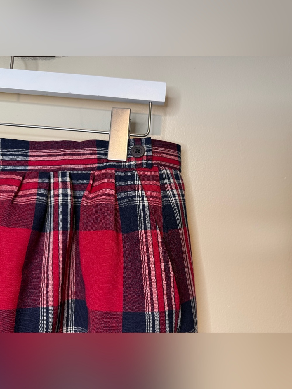 Vintage PENDLETON Skirt 100% Virgin Wool tartan Plaid A Line 14 Made in USA Red - Picture 5 of 9